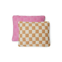 Overview image: Checkered woven cushion